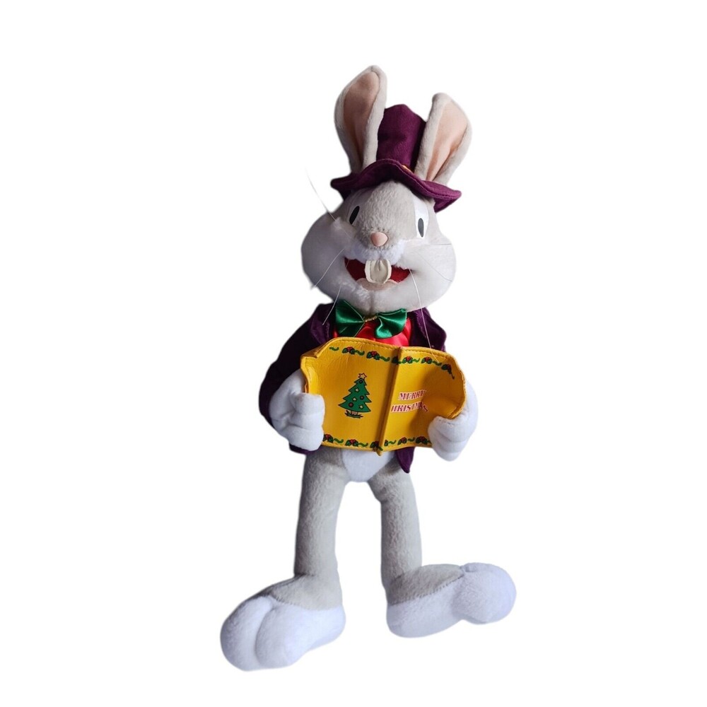 Bugs Bunny Stuffed Plush Looney Tunes Nanco 2002 Merry Christmas Caroler